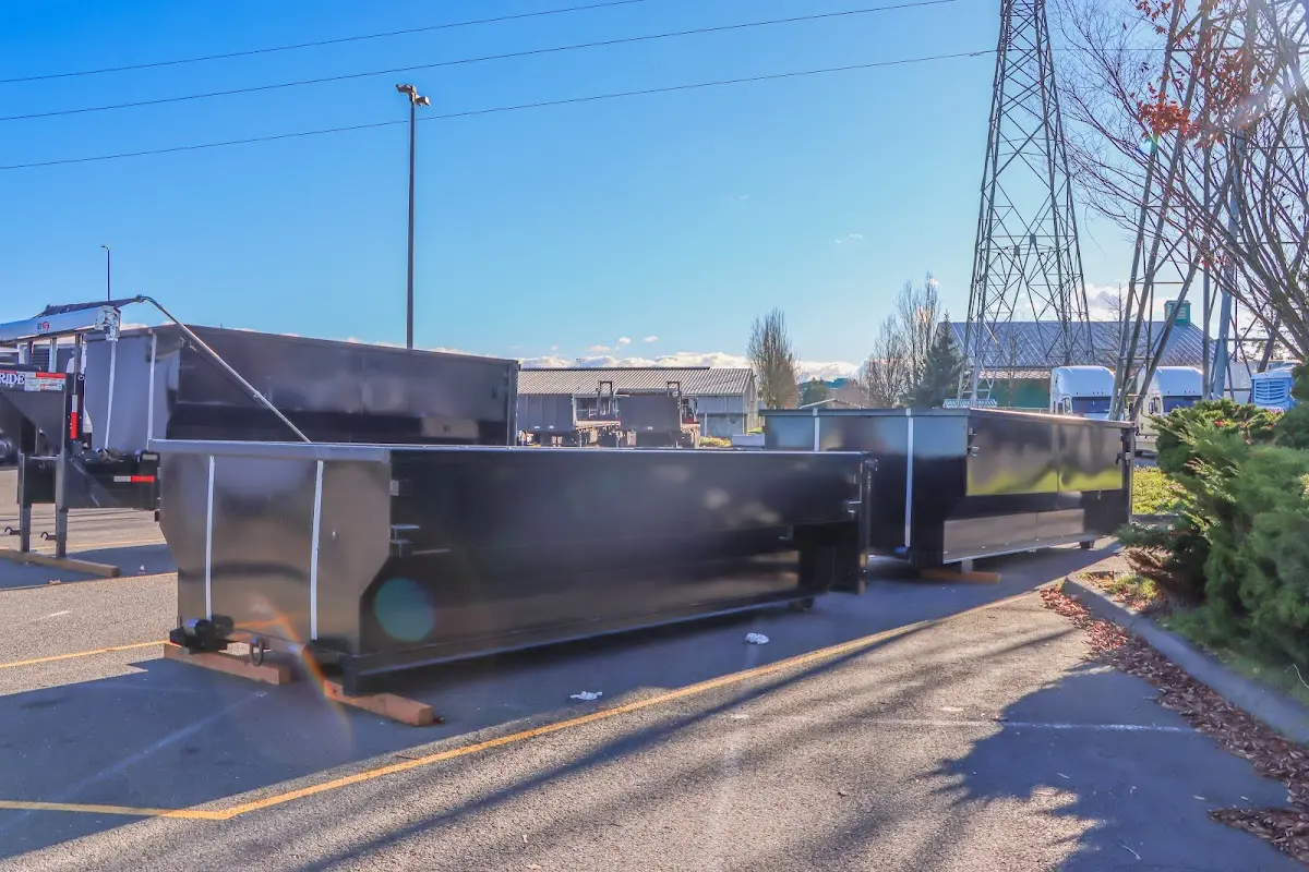 Roll-off dumpster ready for waste disposal at job site for 10 Yard Dumpster Rental in North Dansville
